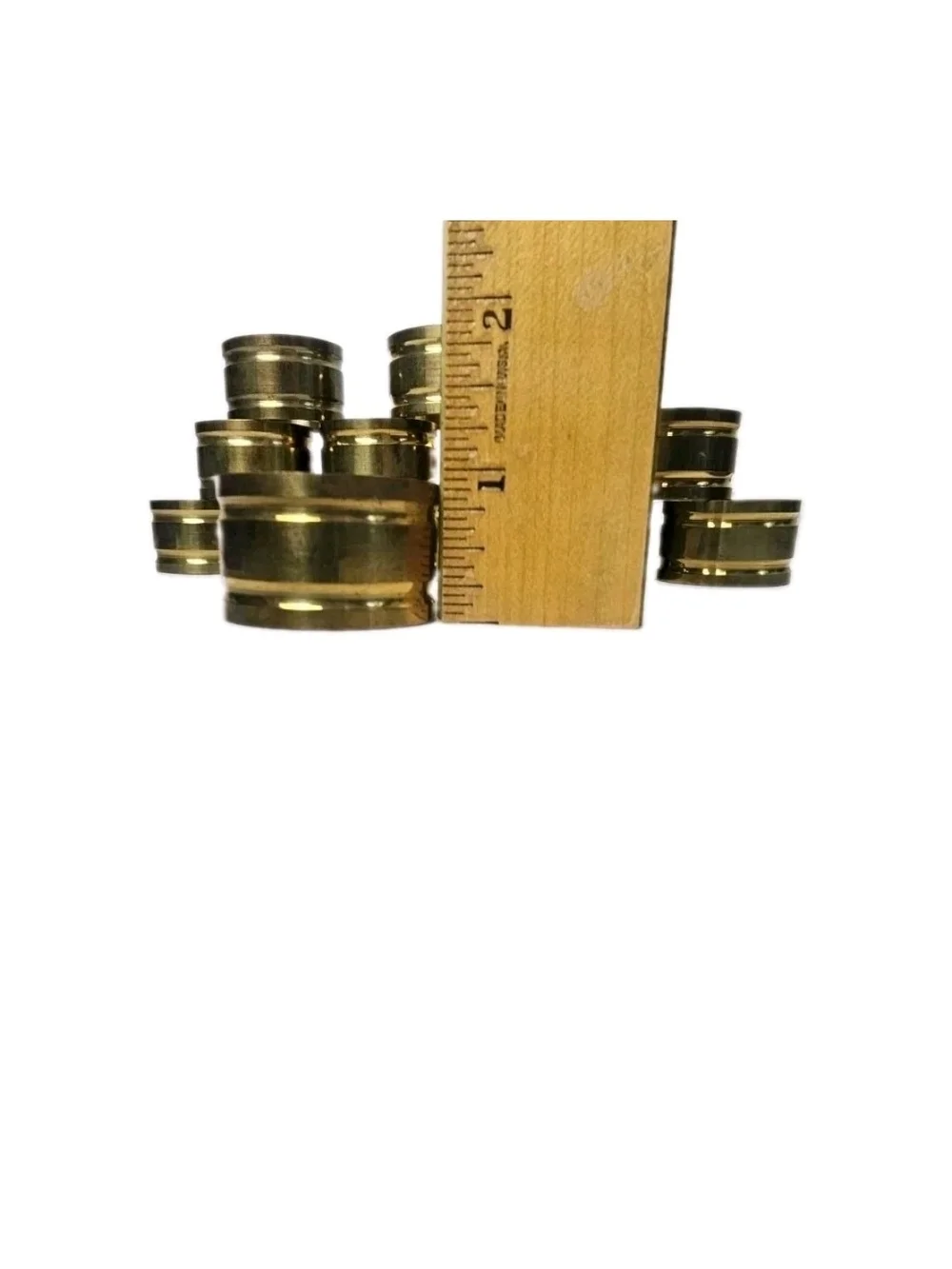 Vintage 12 Piece Brass Napkin Rings Patina Set In Original Box